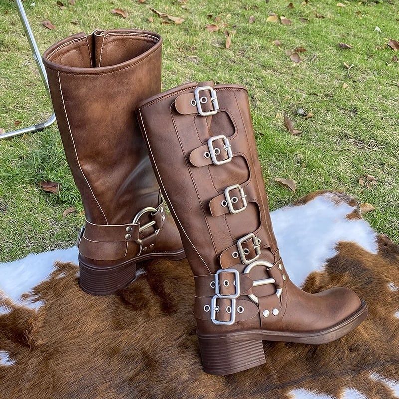 Giày Boot Khoá Gài Cổ Cao