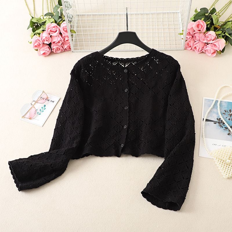 Áo Len Tay Dài Cúc Gài