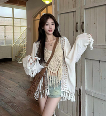 Áo Khoác Boho Tua Rua