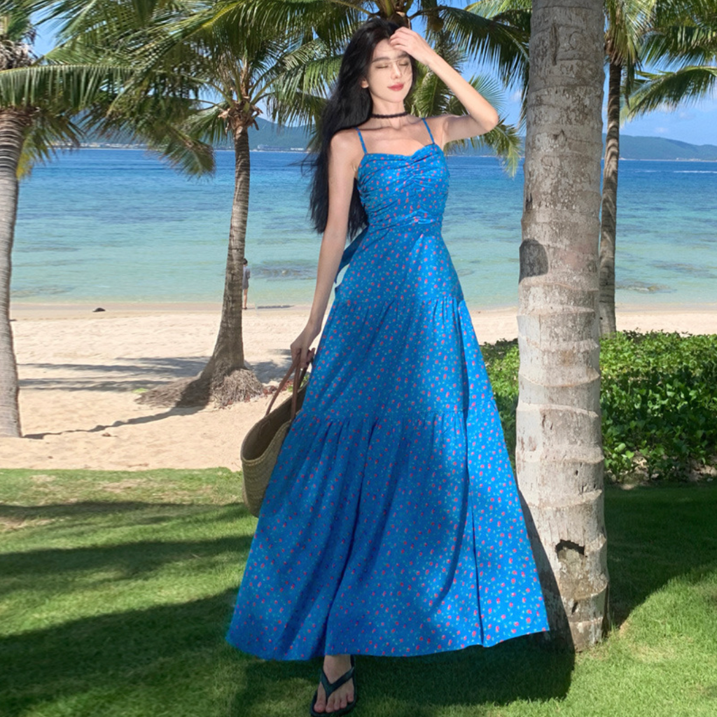 Đầm Vintage Xanh Hoa Nhí - Blue Daisy