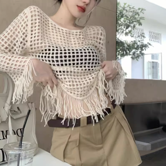 Áo Len Lỗ Vuông Tua Rua