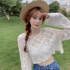 Áo Croptop Tay Dài - Lace Blouse