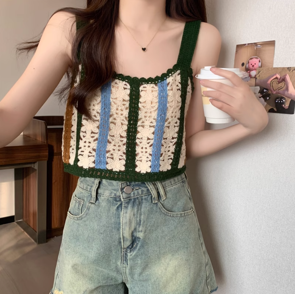 Áo Croptop Len 2 Dây