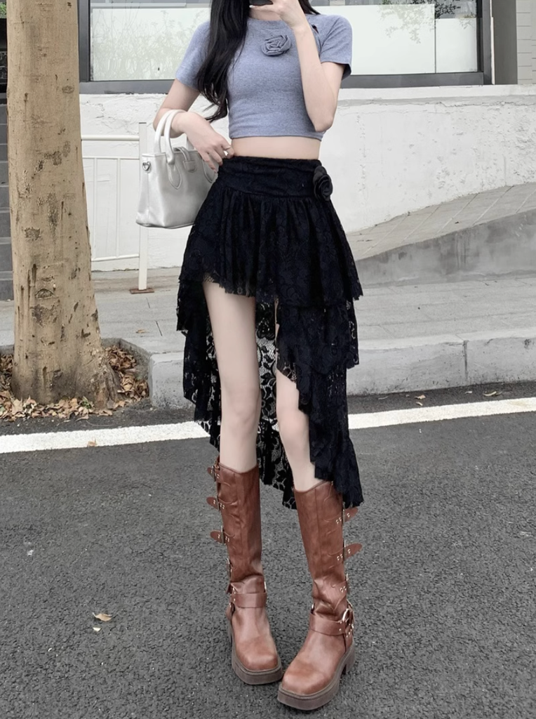 Chân Váy Ren Kết Hoa