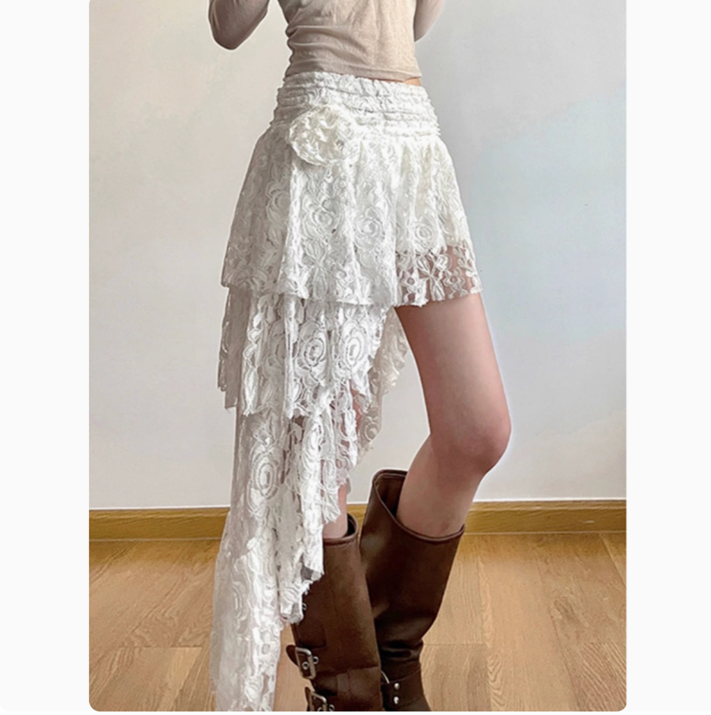 Chân Váy Ren Kết Hoa