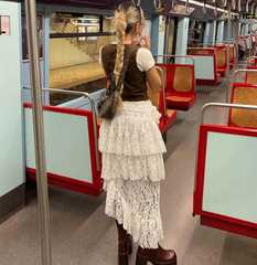 Chân Váy Ren Kết Hoa