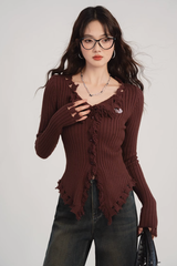 Áo Len Nâu Tay Dài - Amira