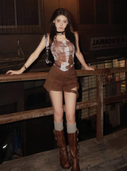 Áo Croptop Boho Loang Màu – Marula