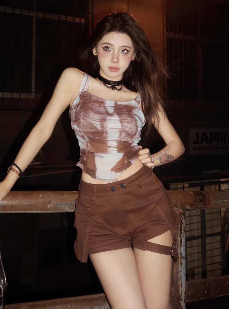 Áo Croptop Boho Loang Màu – Marula