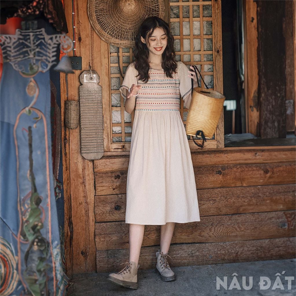Đầm Boho Thêu Ngang – Lucilla