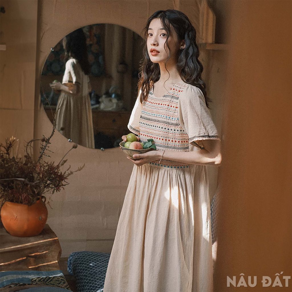Đầm Boho Thêu Ngang – Lucilla