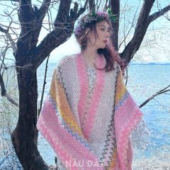 Khăn Choàng Thổ Cẩm - Poncho Len