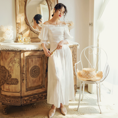 Đầm trắng Tay phồng