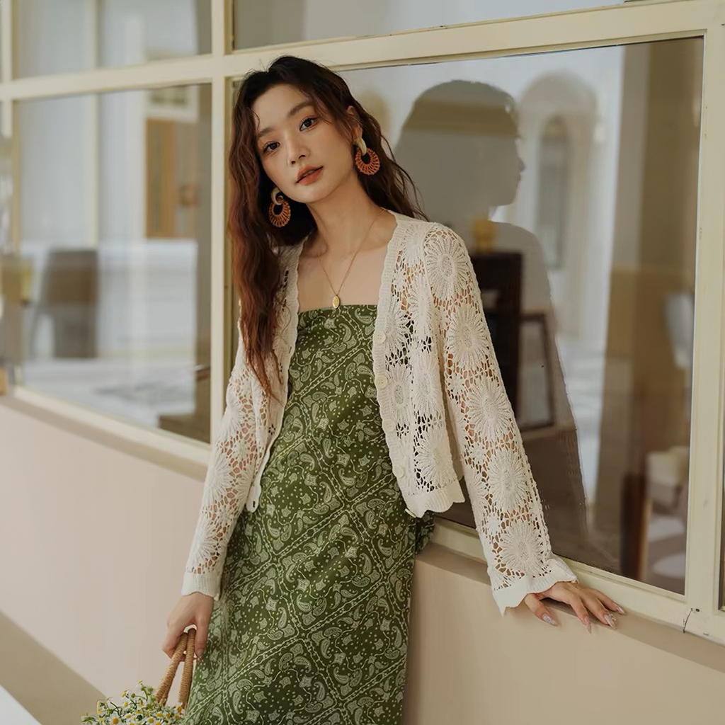 Áo Khoác Cardigan Dệt Hoa - Solen