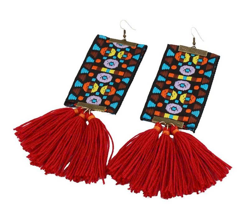 Hoa Tai dệt Nepal tua rua