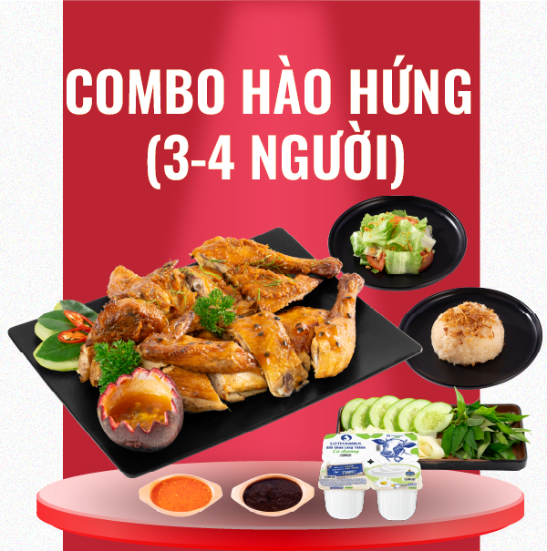  COMBO HÀO HỨNG - Gà Nướng nguyên con 2 vị + Ăn kèm 