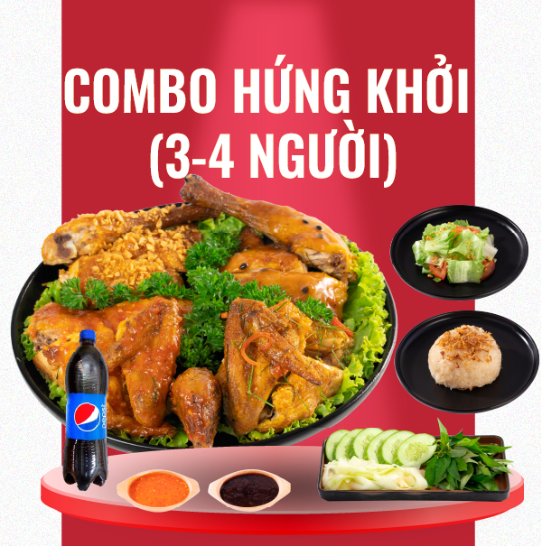  COMBO HỨNG KHỞI - Gà Nướng nguyên con 4 vị + Ăn kèm 