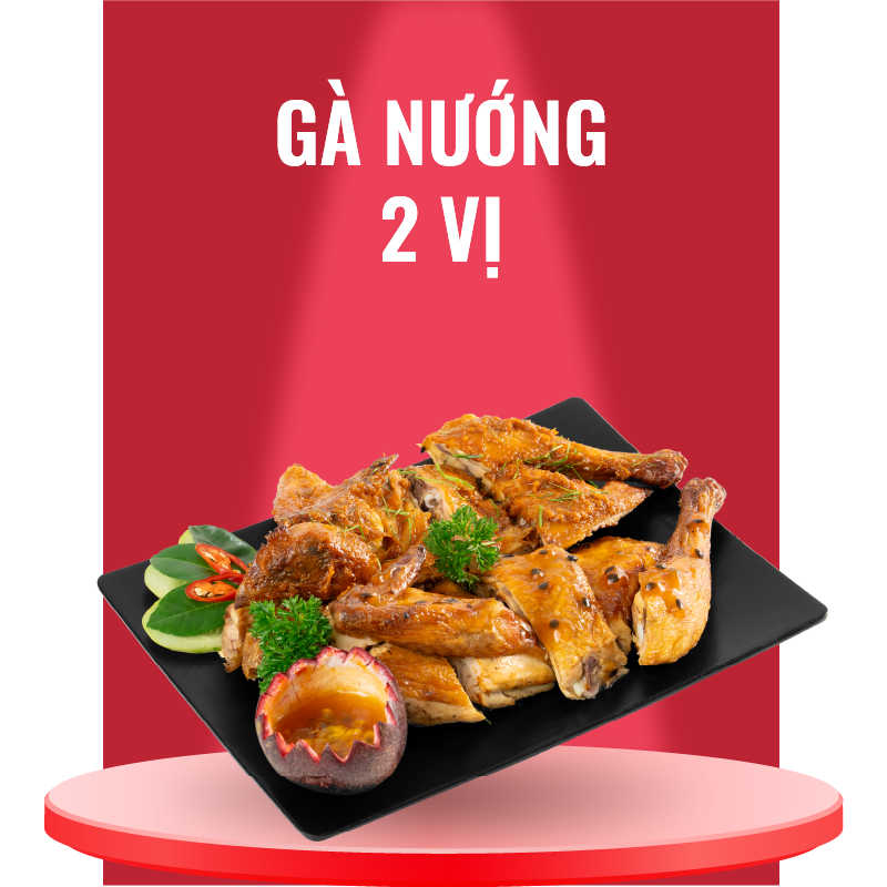  [Gà nướng Ò Ó O - 2 Vị] - 1 con gà nướng (Tùy chọn 2 vị sốt) + Rau kèm 