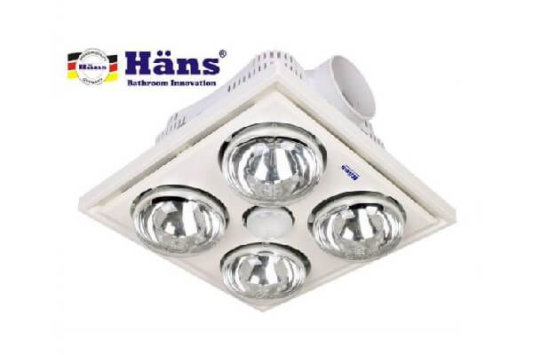 Đèn sưởi nhà tắm Hans bốn bóng âm trần H4B