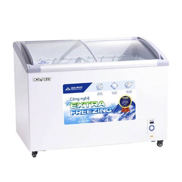 Tủ đông kính cong Hoà Phát 451 Lít HSF AD6451.C1 2 cánh 1 ngăn điều khiển smart