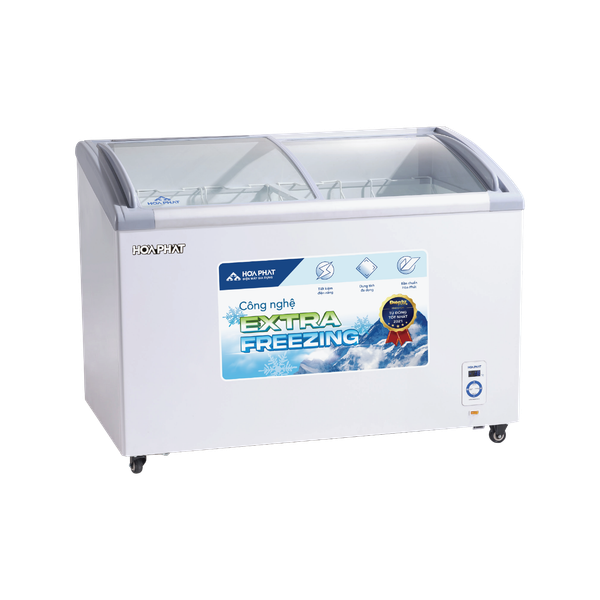 Tủ đông kính cong Hoà Phát 357 Lít HSF AD6357.C1 2 cánh 1 ngăn điều khiển smart