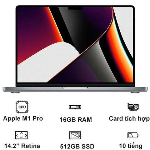 Macbook Pro 14 inch 2021 M1 Pro 8 CPU - 14 GPU 32GB 512GB sạc 96W