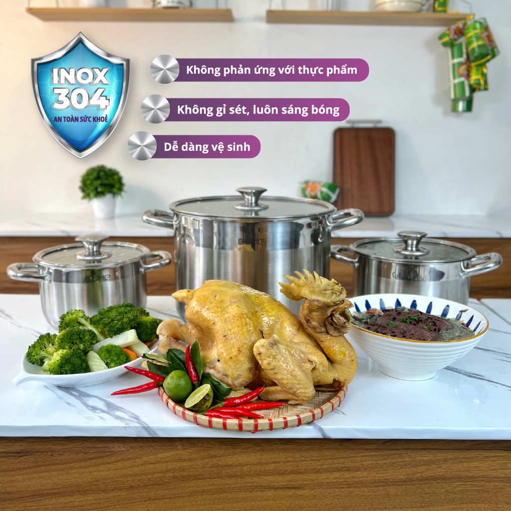 3pcs set Pot Stainless Steel Cookware
