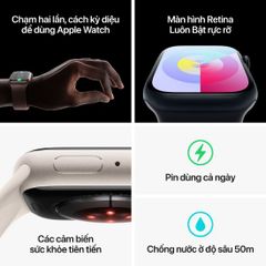 Apple Watch Series 9 LTE 45mm viền thép dây cao su - Chính hãng VN/A