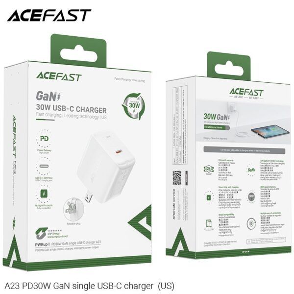 Củ sạc ACEFAST GaN PD3.0 30W 1 cổng USB-C (US) – A23