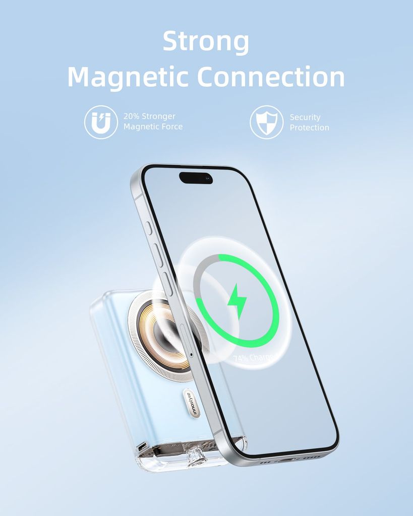 Sạc dự phòng hít từ tính Innostyle Transimag 15W (Wireless) PD 20W 10000mAh-IQ20