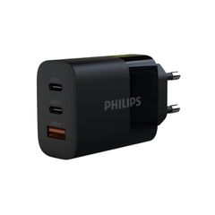 Củ sạc nhanh Philips DLP6333 PD65W + QC3.0 màu đen