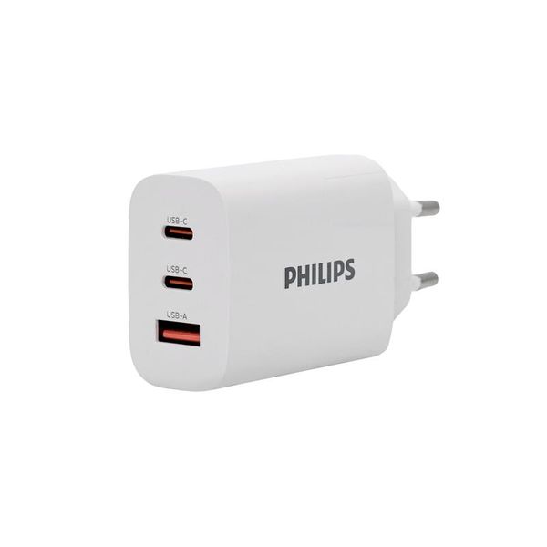 Củ sạc nhanh Philips DLP6333 PD65W + QC3.0 màu trắng