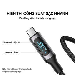 Cáp sạc Philips DLC9100 Type C to Type C, 1M, DIGITAL DISPLAY, 100W(MAX)