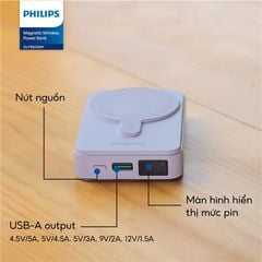 Pin sạc dự phòng Magnetic có chân chống Philips DLP9859 10,000mAh màu Tím