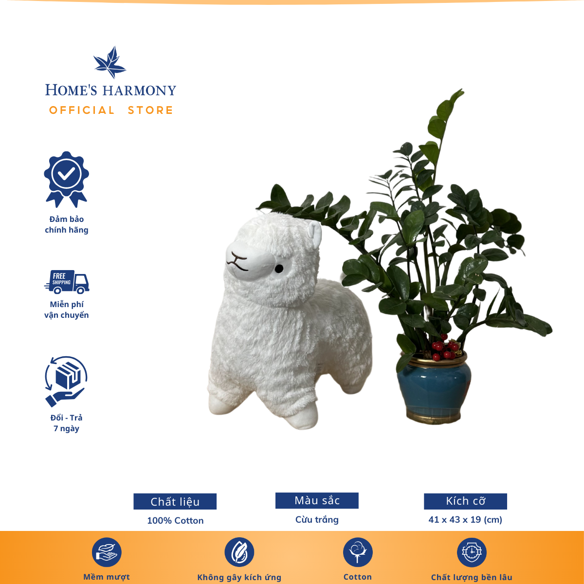  Gấu Bông Lạc Đà Cotton Soft, kích thước 41cm 