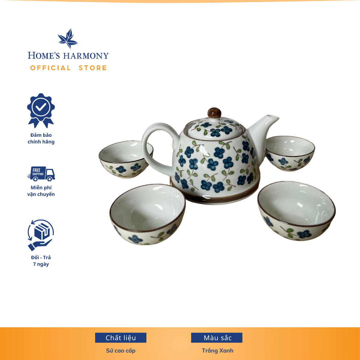  Bộ ấm tách trà 6 món 