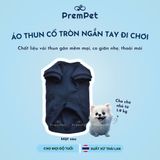 Áo Thun - DoggyDolly - Vải Thun Gân Mềm, Cổ Tròn Ngắn Tay Đi Chơi - cho Chó nhỏ - Size XS L - Màu Xanh Đen 