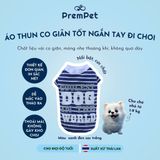  Áo Thun - DoggyDolly - Vải Thun Co Giãn, Cổ Tròn Ngắn Tay Đi Chơi - cho Chó nhỏ - Size L - Màu Xanh Đen Sọc Trắng 