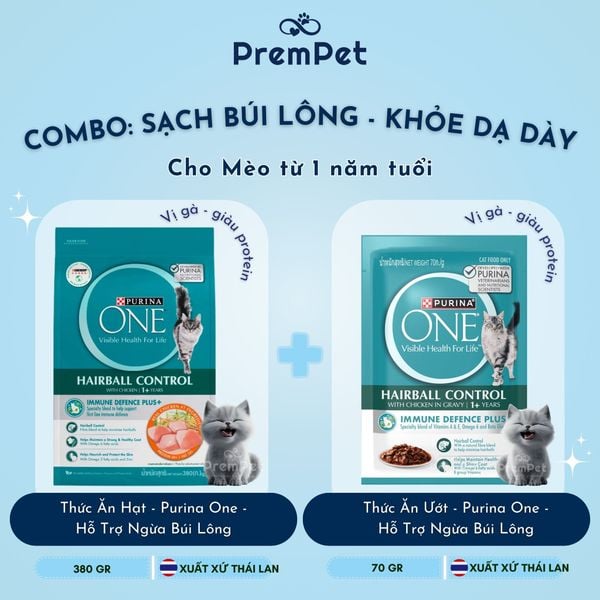  Combo Sạch Búi Lông - Khỏe Dạ Dày cho Mèo Trưởng Thành 