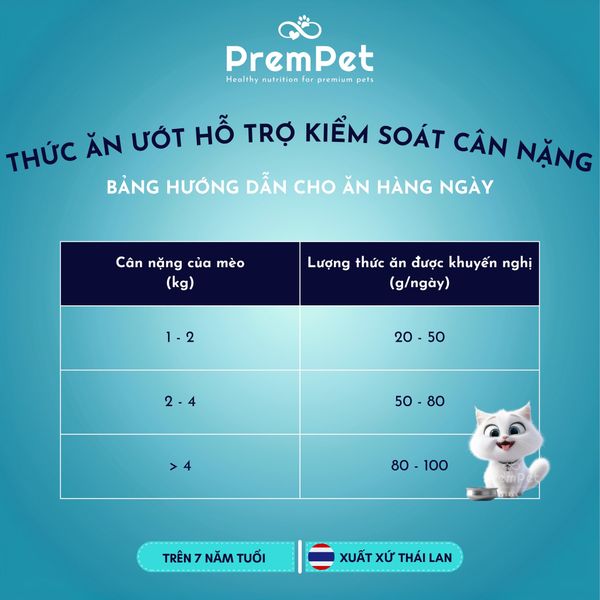  Thức Ăn Ướt - Pramy - Hỗ Trợ Kiểm Soát Cân Nặng - Dạng Thạch Vị Cá Ngừ - cho Mèo già - Túi 70g 