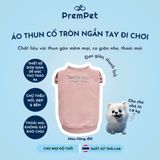  Áo Thun - DoggyDolly - Vải Thun Gân Mềm, Cổ Tròn Ngắn Tay Đi Chơi - cho Chó nhỏ - Size L - Màu Hồng Đất 