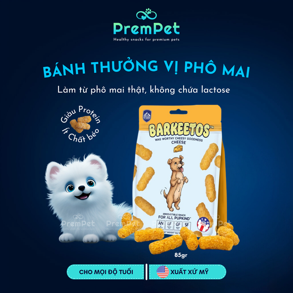  Bánh Thưởng - Barkeetos - Vị Phô Mai - cho Chó - Túi 85g 