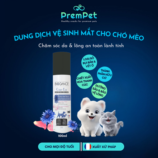  Dung Dịch Vệ Sinh Vùng Mắt - Biogance - cho Chó Mèo - Chai 100ml 