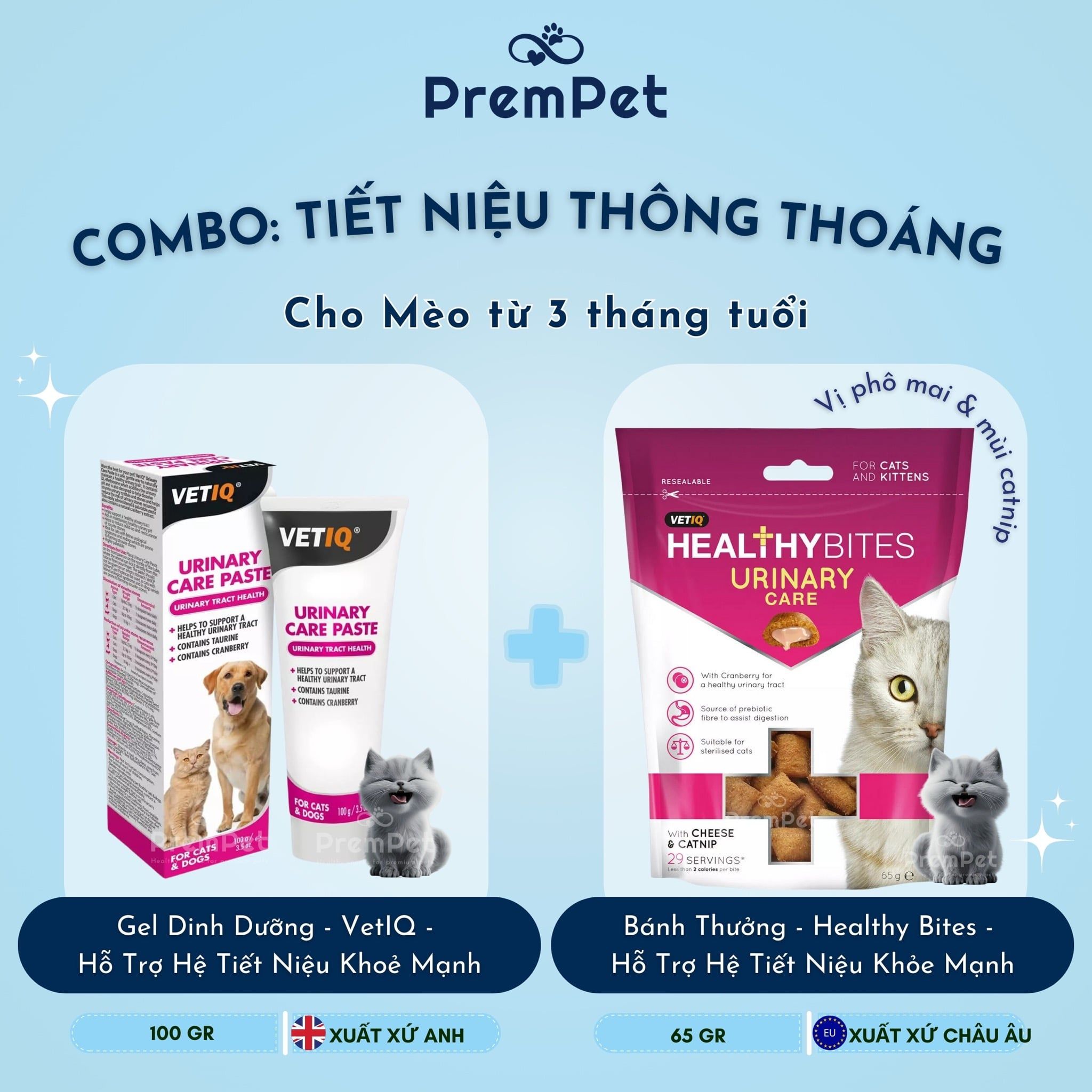  Combo Tiết Niệu Thông Thoáng cho Mèo từ 3 tháng tuổi 