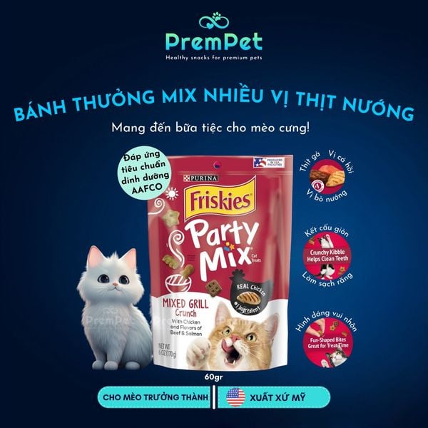  Bánh Thưởng - Purina Friskies - Giúp Làm Sạch Răng - cho Mèo - Vị Thịt Nướng - Túi 60g 