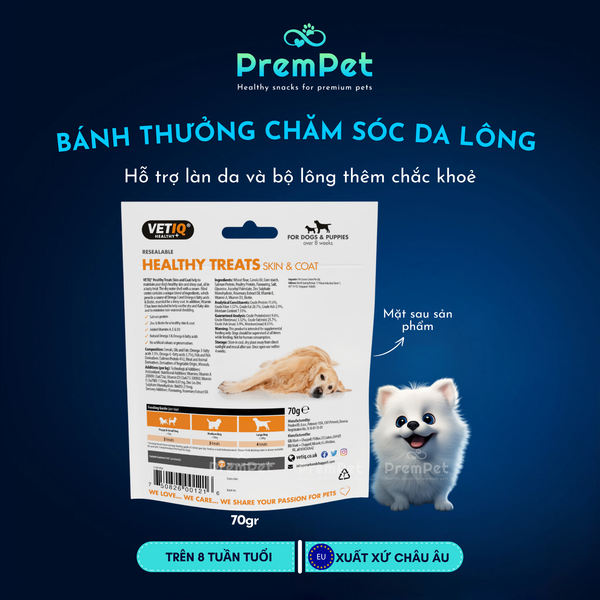  Bánh Thưởng - Healthy Treats - Nuôi Dưỡng Da Lông Bóng Khoẻ - cho Chó - Túi 70g 