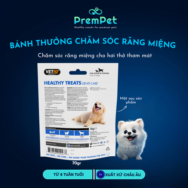  Bánh Thưởng - Healthy Treats - Chăm Sóc Răng miệng & Hơi Thở - cho Chó - Túi 70g 