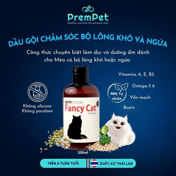  Dầu Gội - KittyPotion FancyCat - Chăm Sóc Bộ Lông Khô & Ngứa - cho Mèo - Chai 250ml 