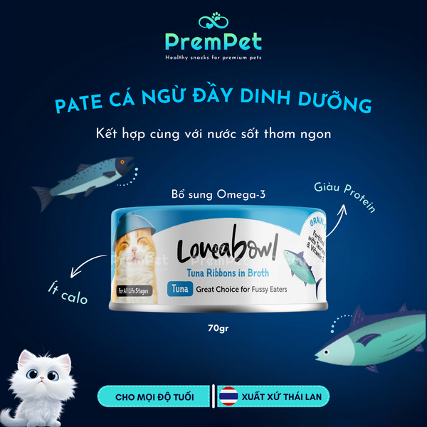  Pate - Loveabowl - Vị Cá Ngừ - cho Mèo - Hộp 70g 
