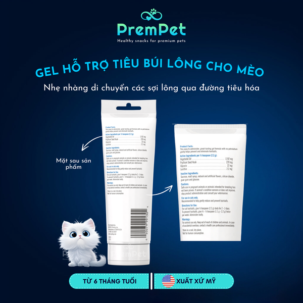  Gel Dinh Dưỡng - PetAg - Hỗ Trợ Tiêu Búi Lông - cho Mèo - Tuýp 100g 